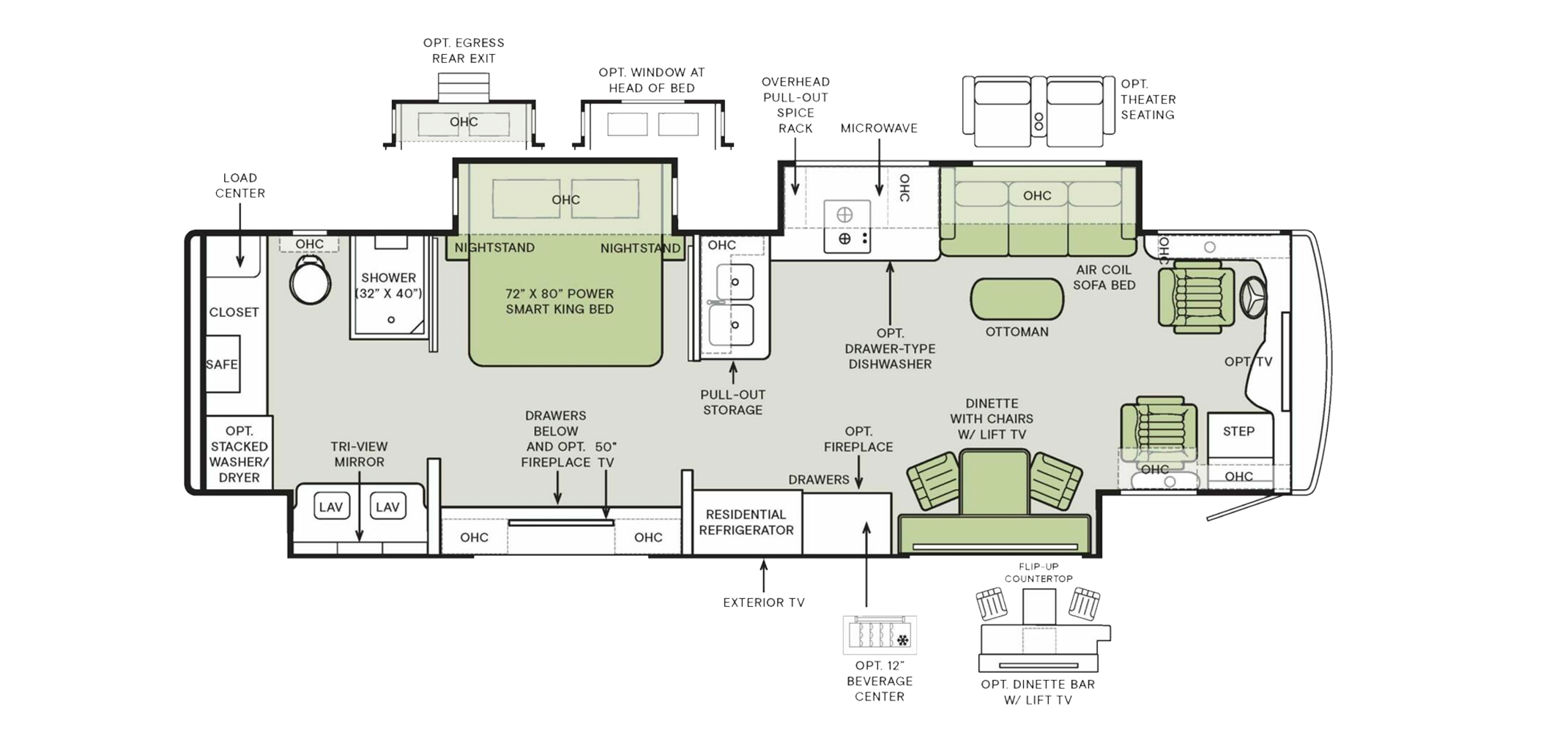 Allegro Bus 35CP Floor Plan