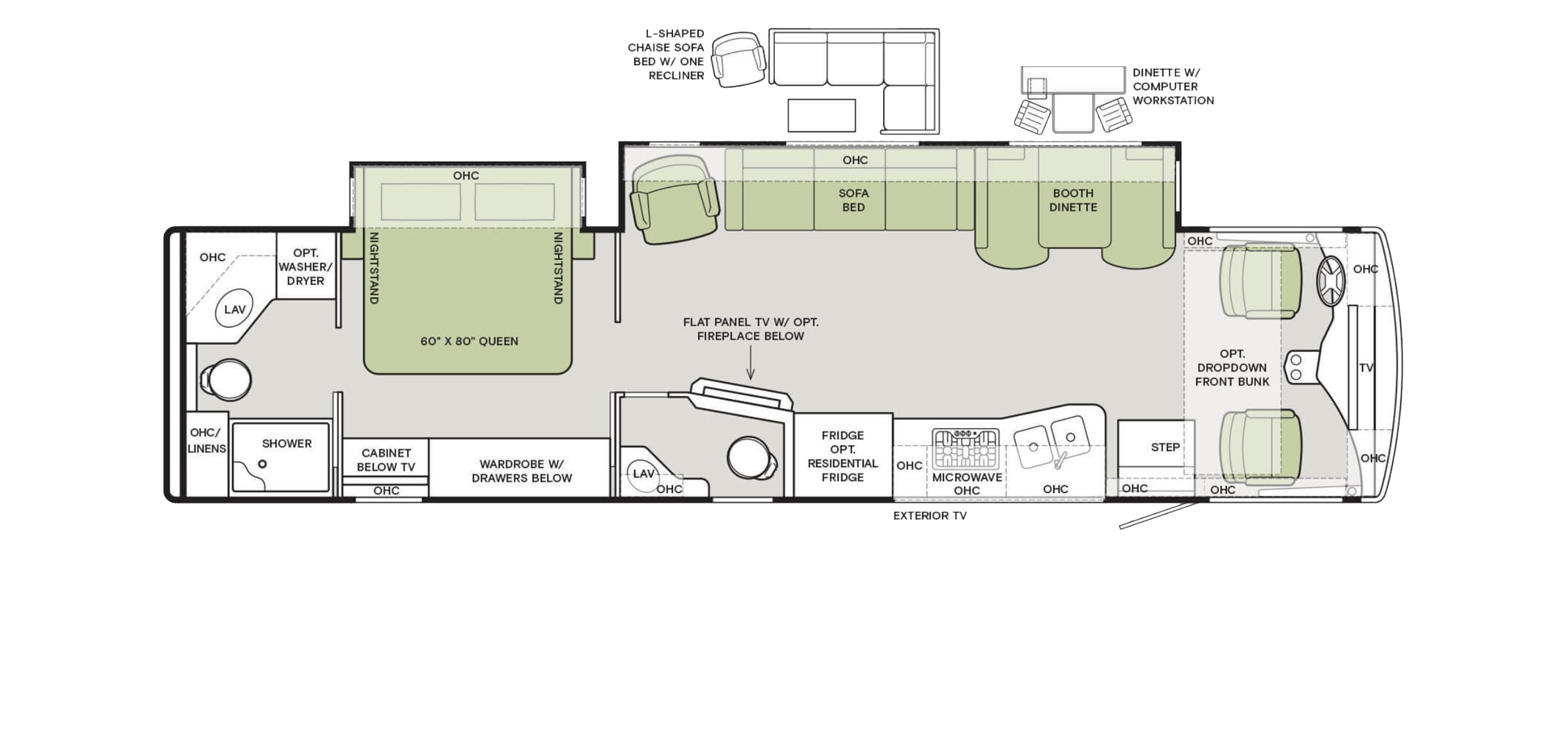 Allegro Open Road 36 LA Floor Plan