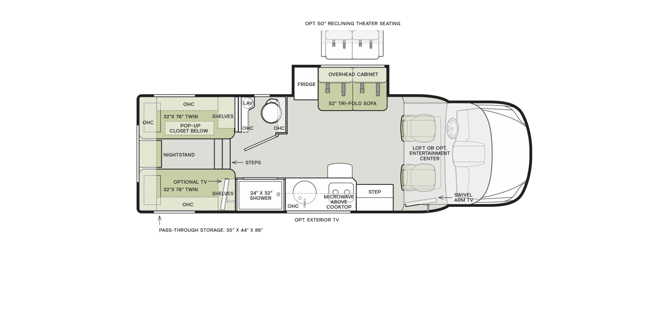 Wayfarer 25 LW Floor Plan