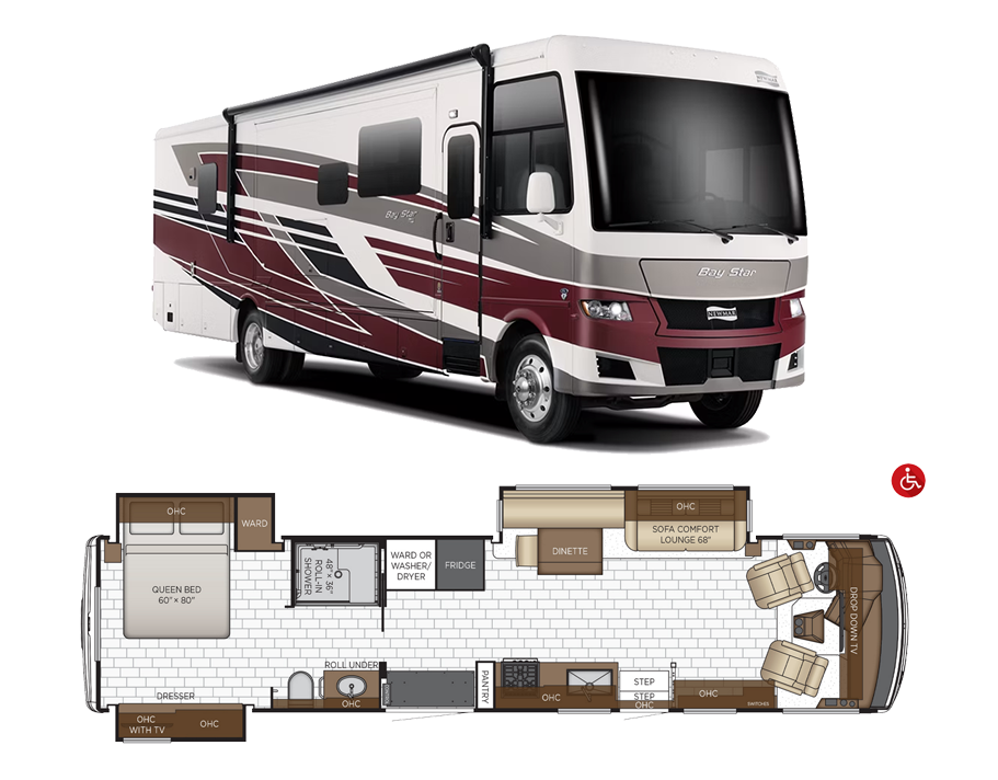 2026 Newmar Bay Star Fully Accessible 3811 Floor Plan Coach