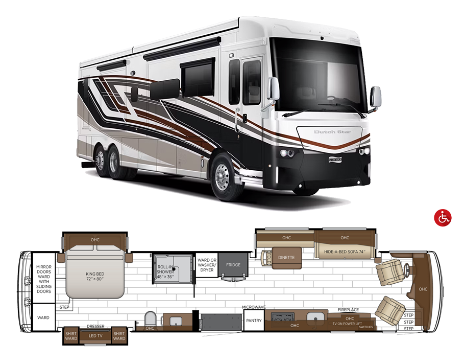 2026 Newmar Dutch Star Fully Accessible 4311 Floor Plan Coach