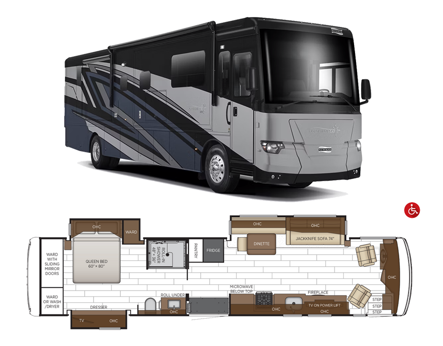2026 Newmar Northern Star Fully Accessible 4011 Floor Plan Coach