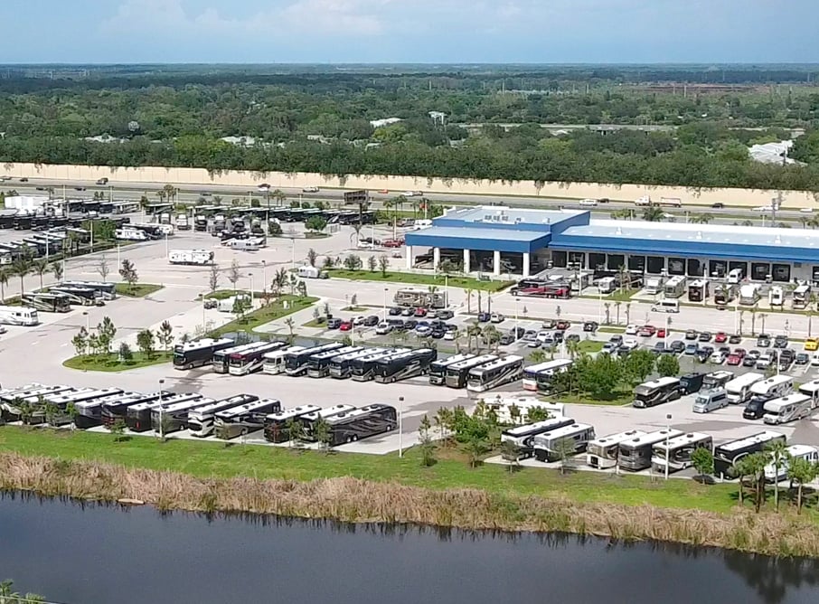 North Trail Dealership and Lot Aerial